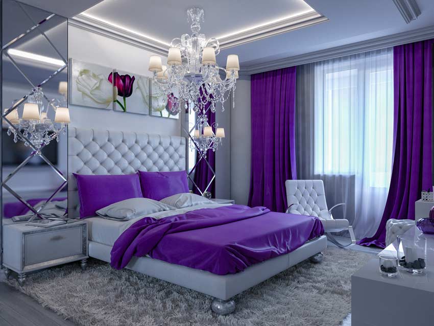 Camera da letto viola