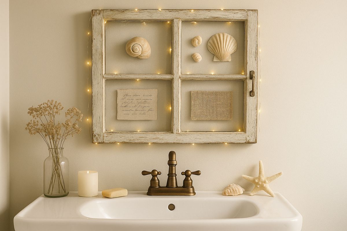 Con una vecchia finestra crei una cornice decorativa da parete
