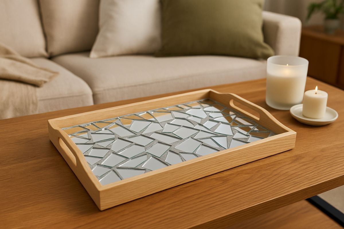 Specchio rotto? Riutilizza i pezzi per un vassoio decorativo
