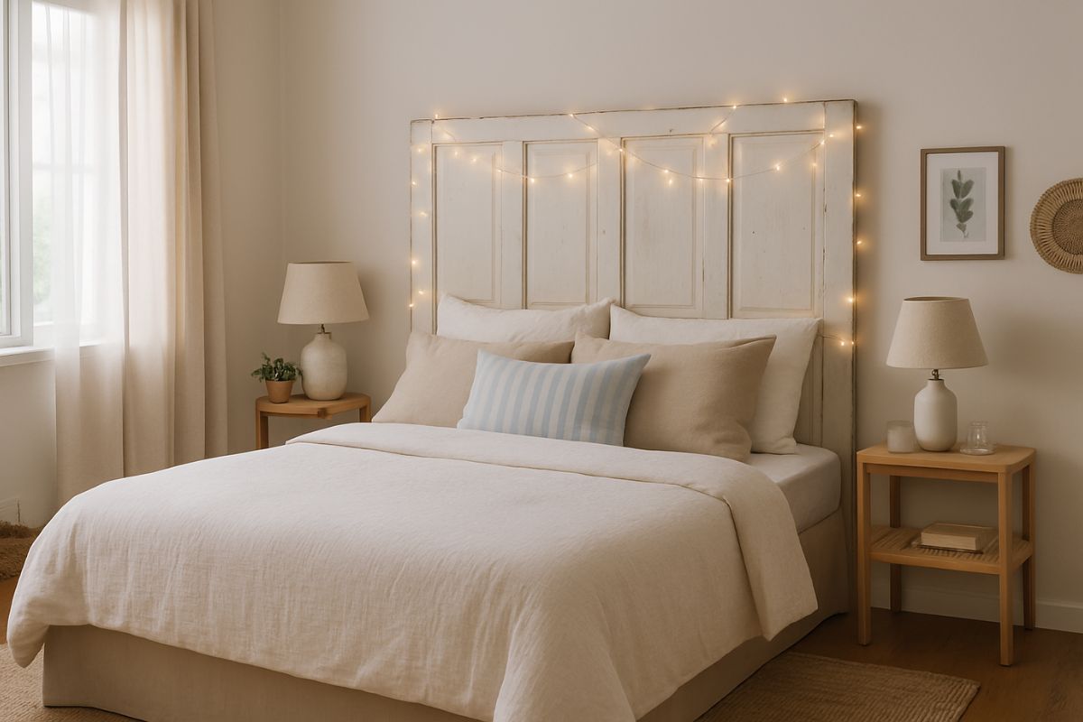Come trasformare una vecchia porta in una testiera per il letto estivo