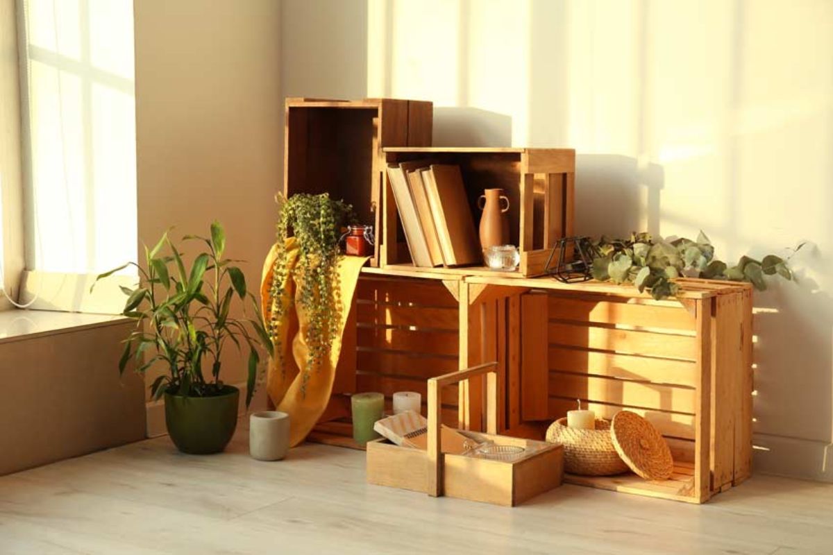 progetti facili con cassette di legno da fare a luglio