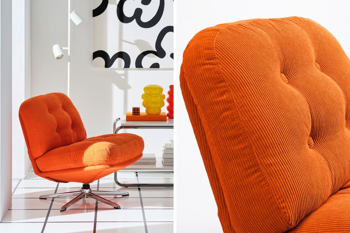 DYVLINGE di IKEA: la nuova poltrona girevole arancione che cambia l’atmosfera del salotto