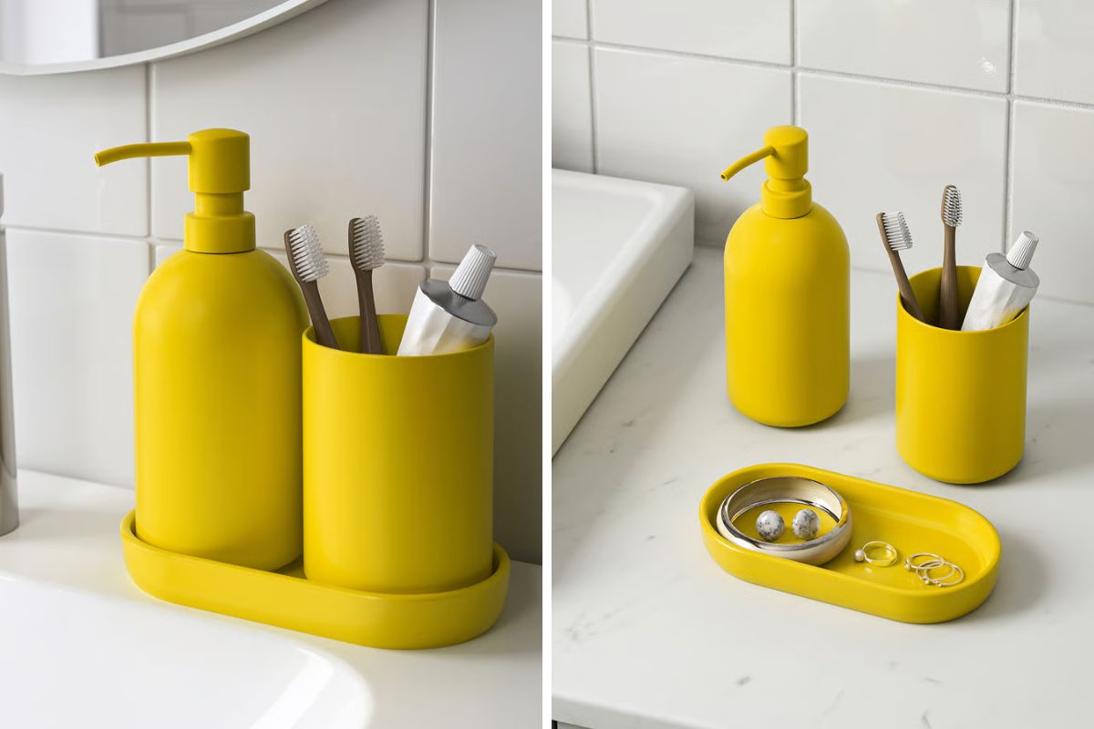 Un tocco di colore al bagno estivo: il set IKEA in giallo canarino ora scontato