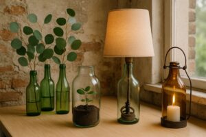 7 idee creative per riciclare bottiglie di vetro e usarle in casa