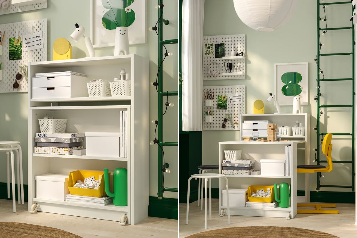 scopri la libreria con tavolo Ikea 